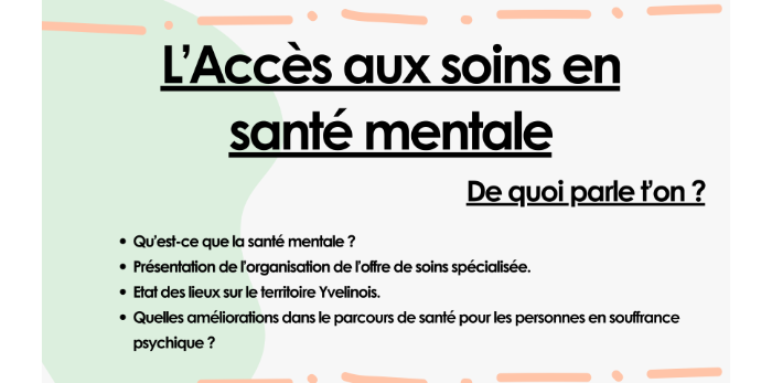 "L'accès aux soins en santé mentale, De quoi parle t'on ?" - CTS78