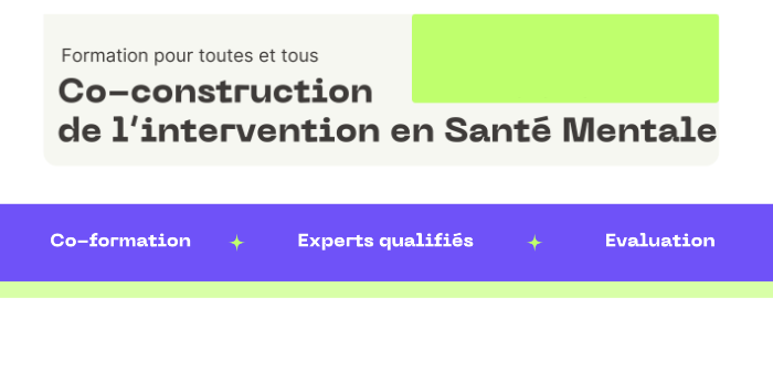 Formation "Co-construction de l'intervention en santé mentale"